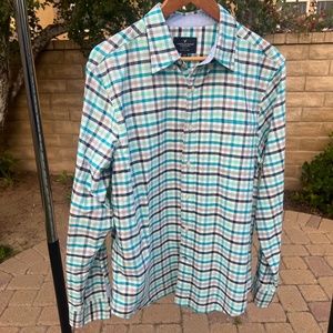 American Eagle Blue and white flannel